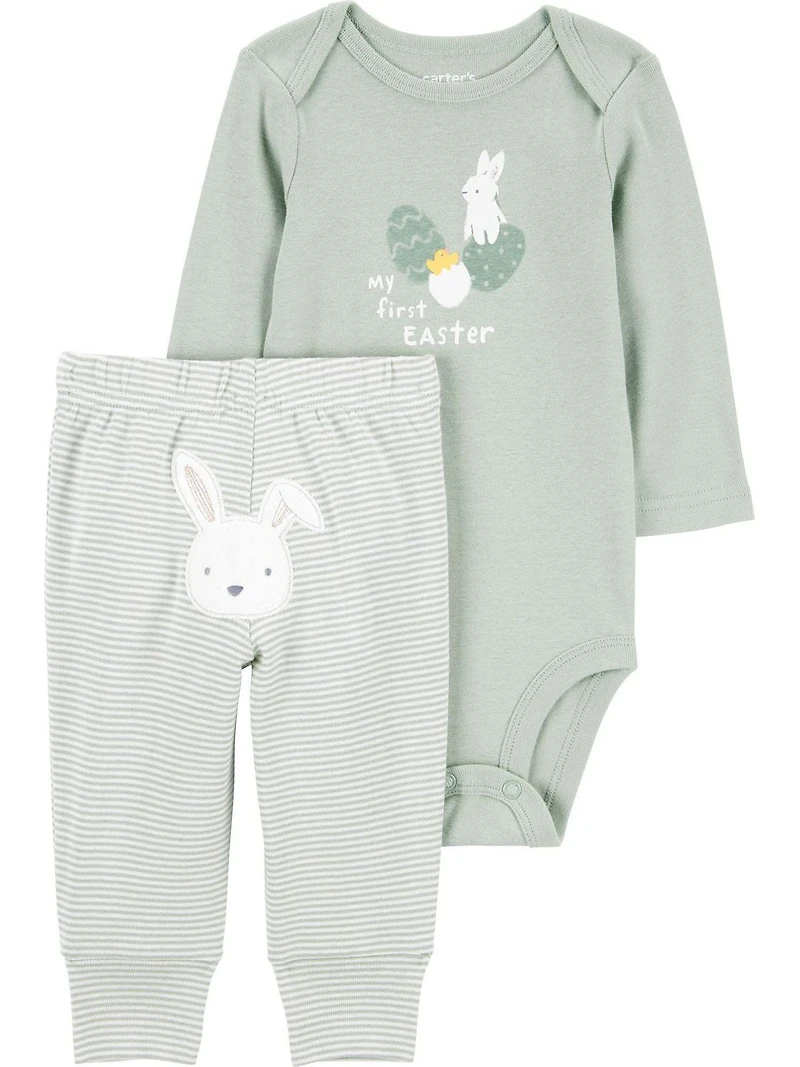 Carter's Child of Mine Ensemble body et pantalon unisexe pour bébé - Vert My First Easter