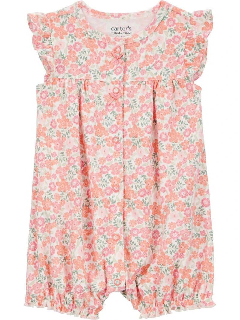 Carter's Child of Mine Infant Girl 1pc Romper-Pink Floral