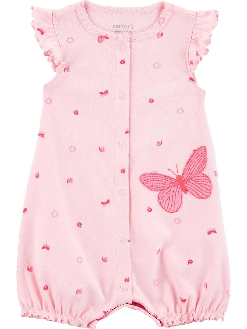 Carter's Child of Mine Barboteuse 1 pièce pour bébé fille - Papillon rose