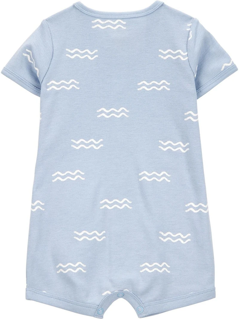 Carters Child of Mine Infant Boy 1pc Romper-Blue Shark