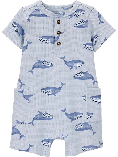 Carter's Child of Mine Infant Boy 1pc Rompers-Blue Whale