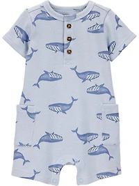 Carter's Child of Mine Barboteuse 1 pièce pour bébé garçon - Baleine bleue