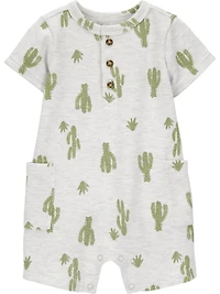 Carter's Child of Mine Barboteuse 1 pièce pour bébé garçon - Cactus gris