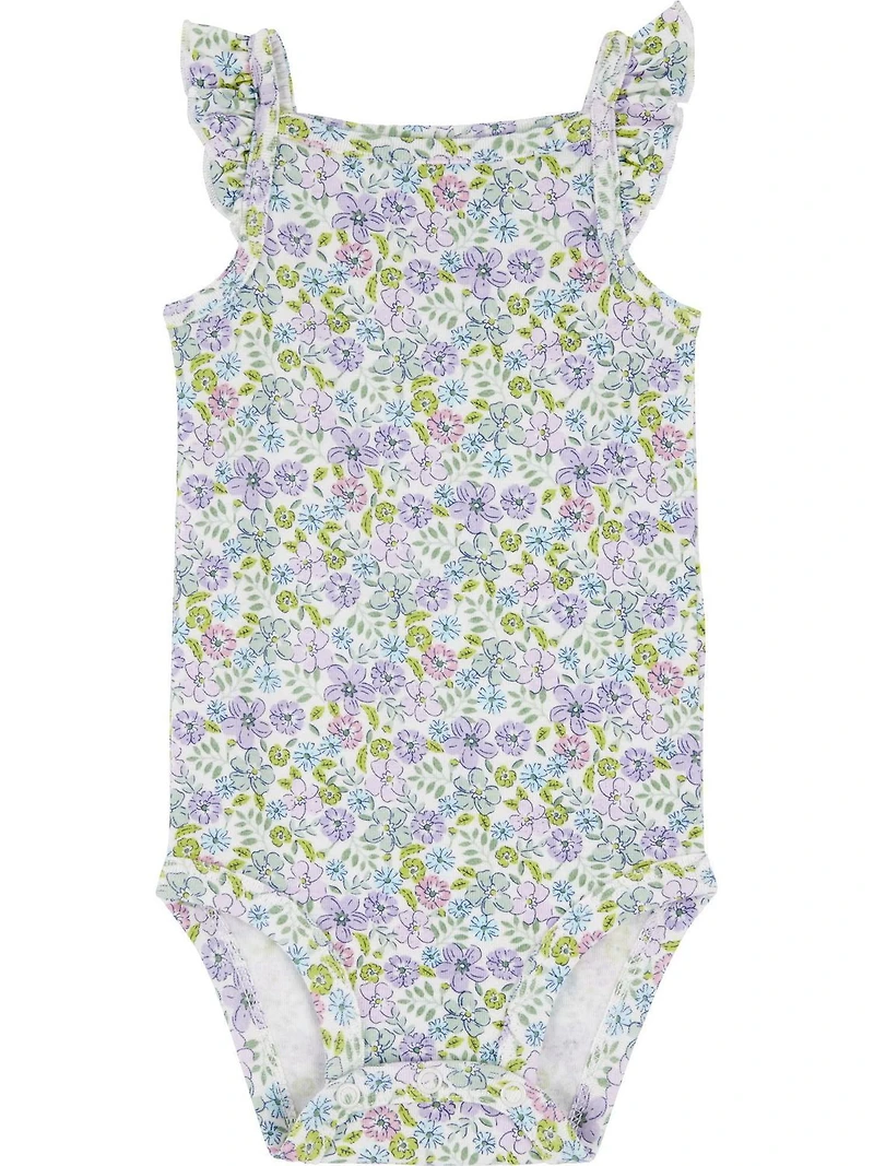 Carter's Child of Mine Baby Girls' Green Floral Diaper Cover Set
