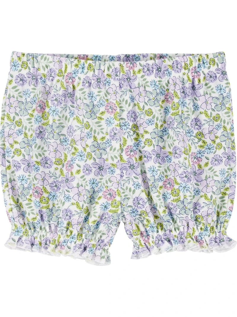 Carter's Child of Mine Baby Girls' Green Floral Diaper Cover Set