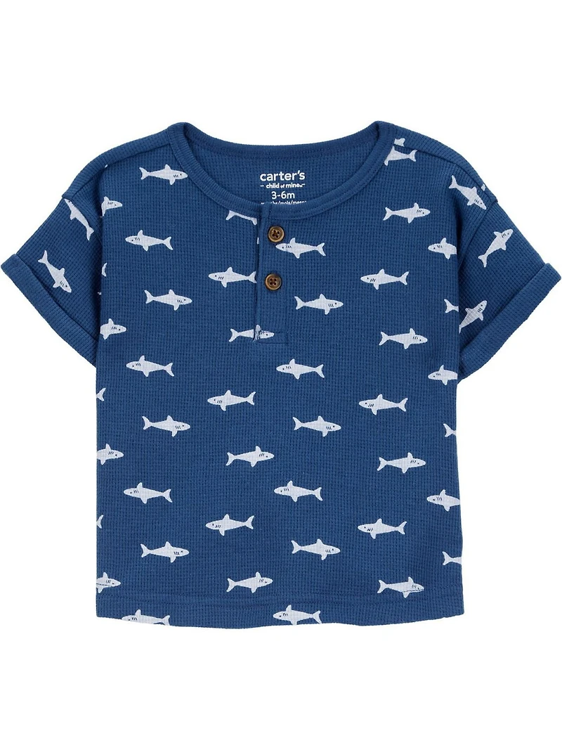 Carter's Child of Mine Baby Boys' Blue Shark Diaper Cover Set