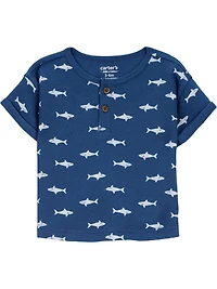 Carter's Child of Mine Baby Boys' Blue Shark Diaper Cover Set