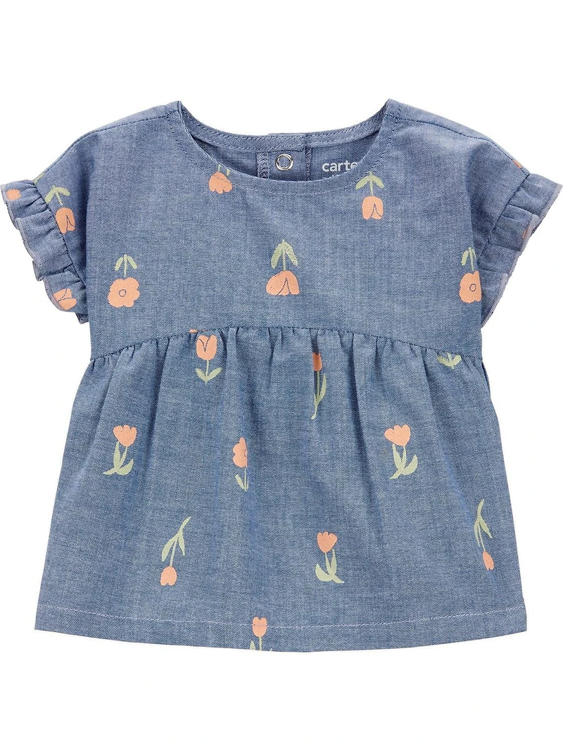Carter's Child of Mine Baby Girls' Chambray Tulip Diaper Cover Set