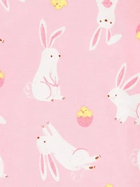 Carter's Child of Mine Baby and Toddler Girls' Pink Bunny 2-Piece Cotton Pajama Set