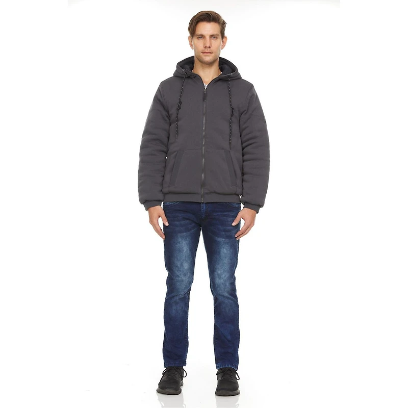 Veste polaire à capuche/doudoune réversible Swiss Tech pour homme