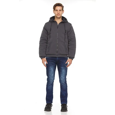 Veste polaire à capuche/doudoune réversible Swiss Tech pour homme