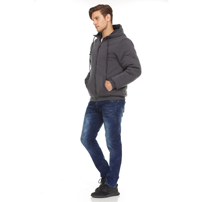 Veste polaire à capuche/doudoune réversible Swiss Tech pour homme