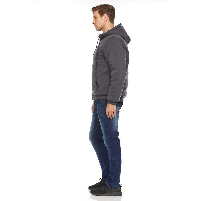Veste polaire à capuche/doudoune réversible Swiss Tech pour homme