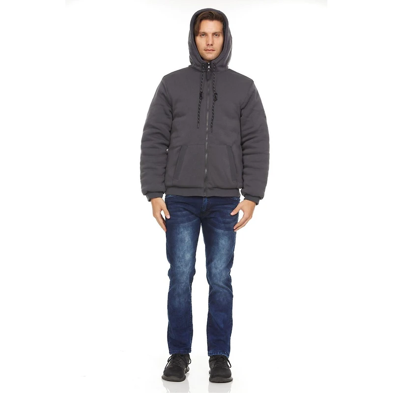 Veste polaire à capuche/doudoune réversible Swiss Tech pour homme