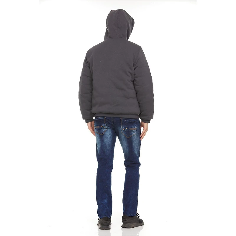 Veste polaire à capuche/doudoune réversible Swiss Tech pour homme