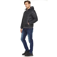 Veste polaire à capuche/doudoune réversible Swiss Tech pour homme