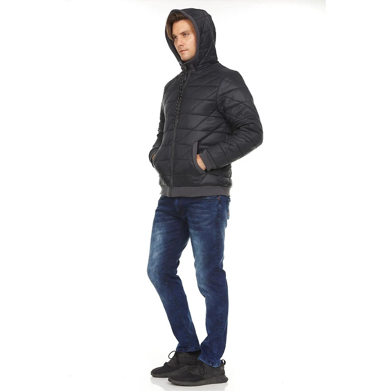 Veste polaire à capuche/doudoune réversible Swiss Tech pour homme