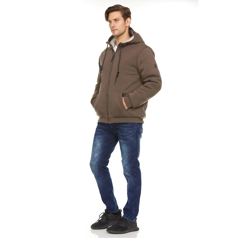 Veste polaire à capuche/doudoune réversible Swiss Tech pour homme