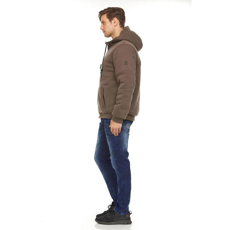 Veste polaire à capuche/doudoune réversible Swiss Tech pour homme