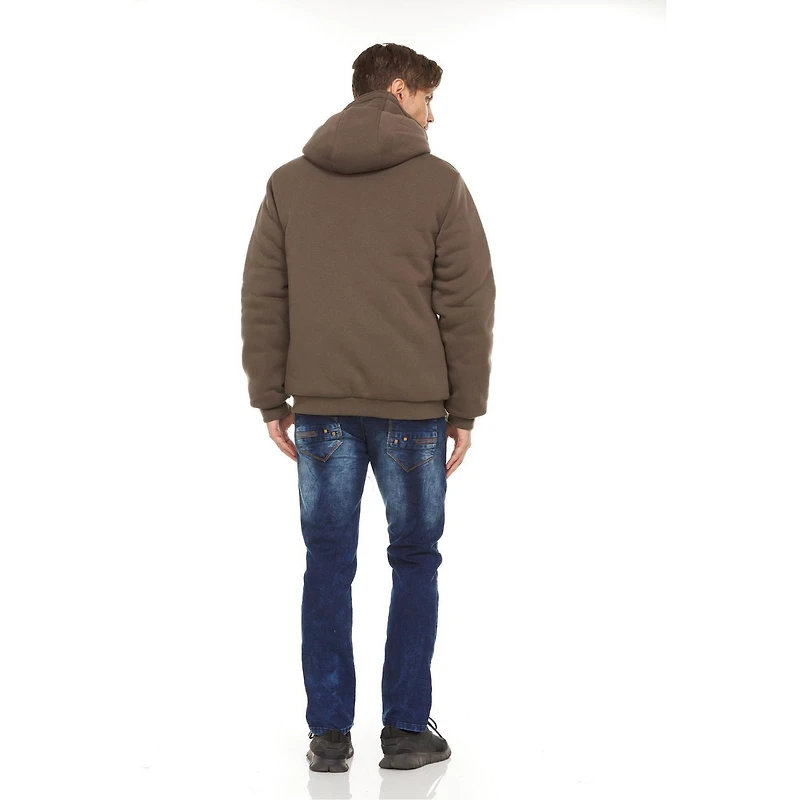 Veste polaire à capuche/doudoune réversible Swiss Tech pour homme