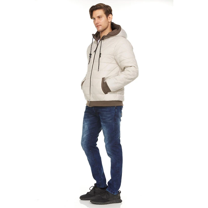 Veste polaire à capuche/doudoune réversible Swiss Tech pour homme