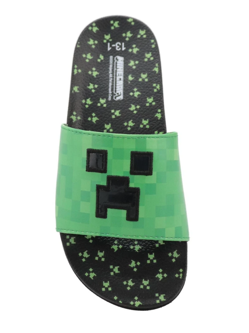 Sandales enfilables officielles Minecraft pour garçons Grandeurs disponibles: 11/12, 13/1, 2/3