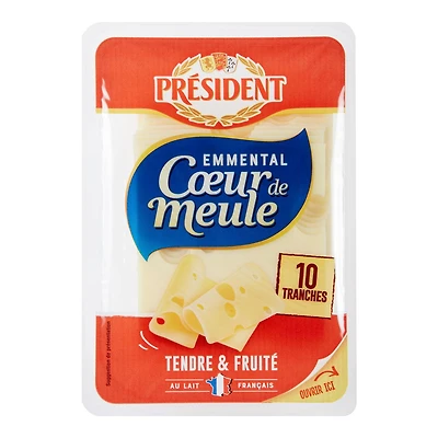 Tranches de fromage Emmental naturel Président 150g