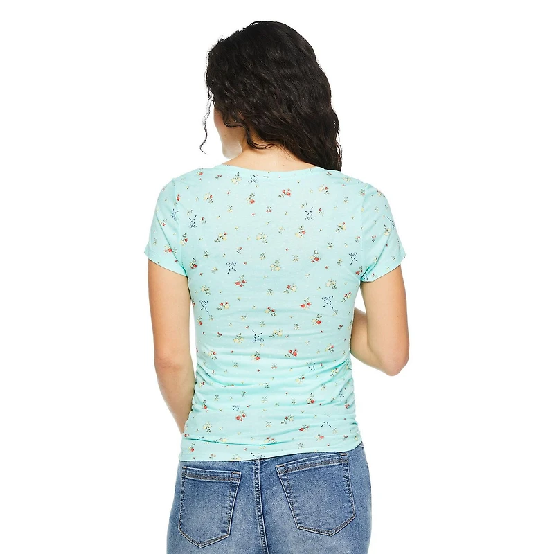 T-shirt à manches courtes et encolure en V Paisley Sky Maternité