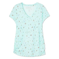 T-shirt à manches courtes et encolure en V Paisley Sky Maternité