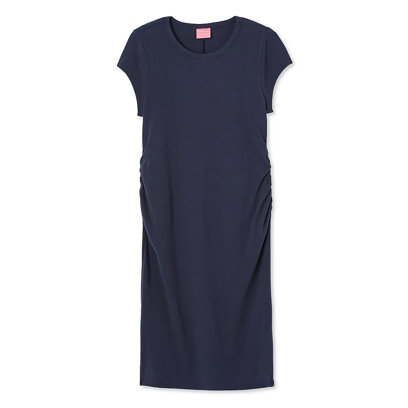 Paisley Sky Maternity Short Sleeve Side Ruched Bodycon Dress