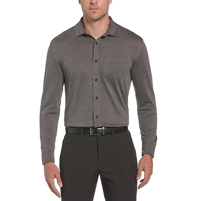 Chemise boutonnée éco extensible légère à manches longues pour hommes