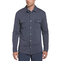 Veste-chemise extensible à manches longues pour hommes