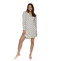 Chemise de pyjama U.S. Polo Assn. en tricot à col cranté et manches longues pour dames