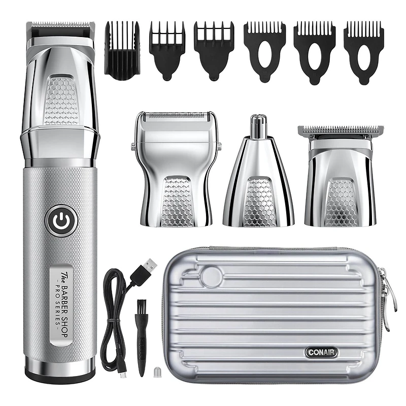 Tondeuse multitête au lithium-ion Barber Shop – série Pro en métal