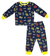 Minions Boys' Micropolar Long Sleeve Pajama Set All-Over-Print