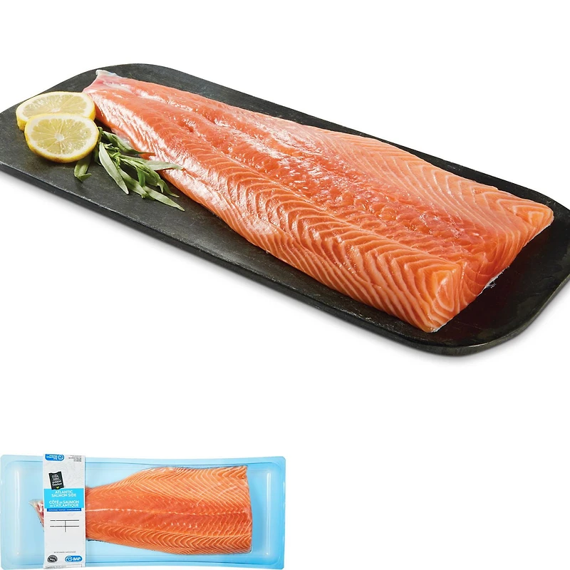 Portion de fillet de saumon atlantique canadien Mon marché fraîcheur, 1 morceaux, 0.70 - 1.00 KG