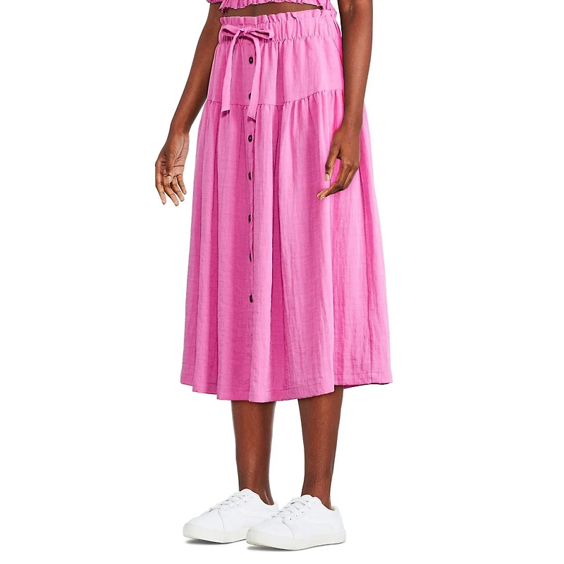 Jupe mi-longue boutonnée à l’avant George pour femmes Tailles TP–TTG