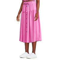 Jupe mi-longue boutonnée à l’avant George pour femmes Tailles TP–TTG