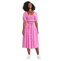 Jupe mi-longue boutonnée à l’avant George pour femmes Tailles TP–TTG