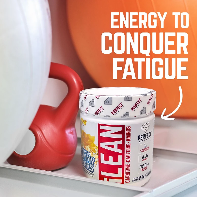 PERFECT Sports - iLean Weight Loss + Energy with Caffeine, L-Carnitine & Taurine - Orange Gummy Bears, 30 servings