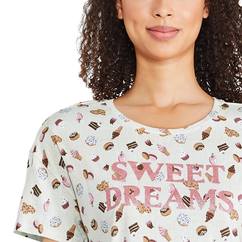 Chemise de nuit à encolure ras du cou George pour femmes