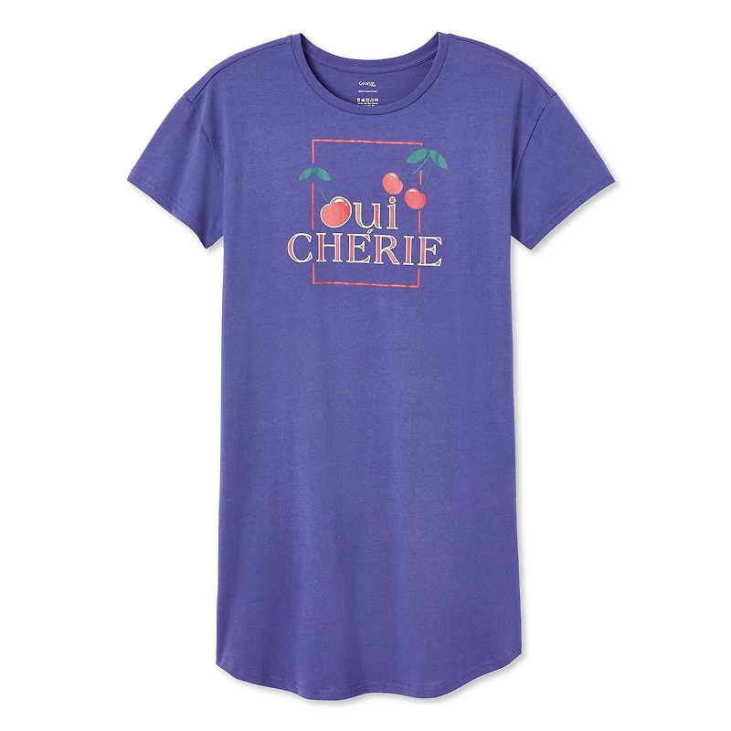 Chemise de nuit à encolure ras du cou George pour femmes