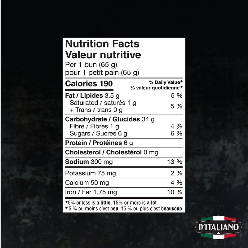 D'Italiano with Gusto!™ Brioche Style hamburger buns, 8pk, 520 g