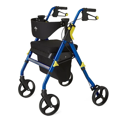 Medline Empower Rolling Walker Rollator-BLUE
