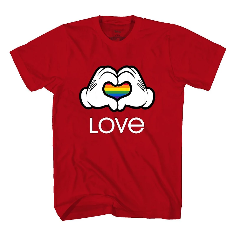 T-shirt à manches courtes Disney Rainbow Love pour homme