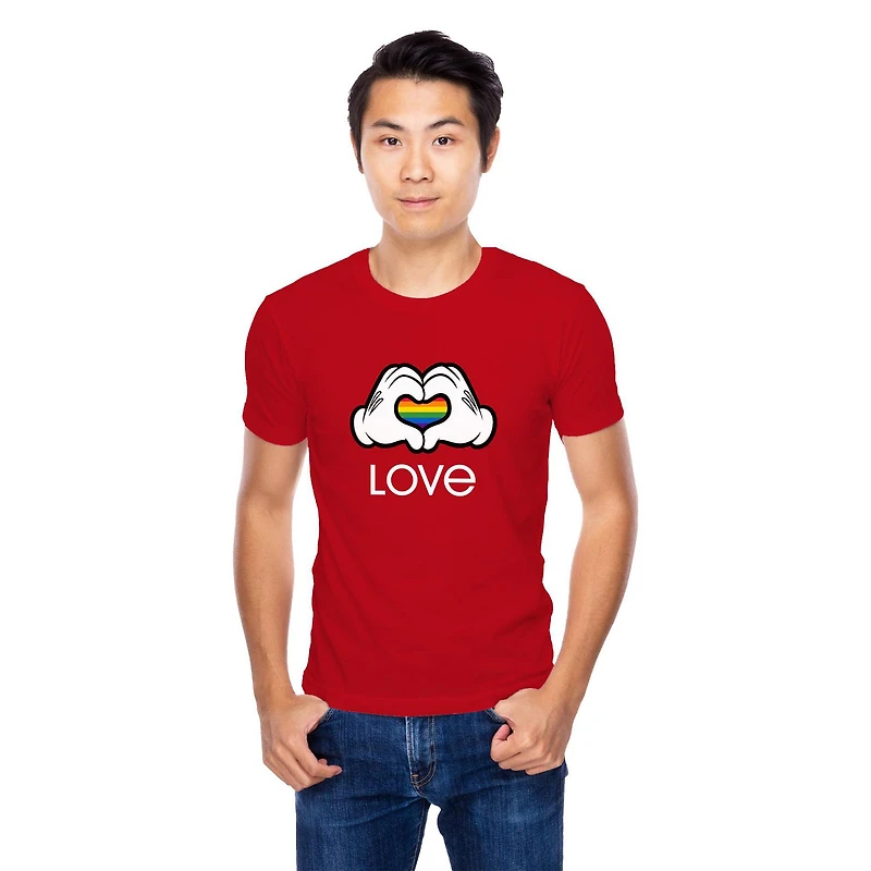 T-shirt à manches courtes Disney Rainbow Love pour homme