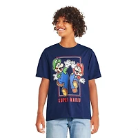 T-shirt à manches courtes Super Mario pour garçons Tailles TP–TG