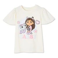 Gabby's Dollhouse Toddler Girls' Flutter Sleeve Tee