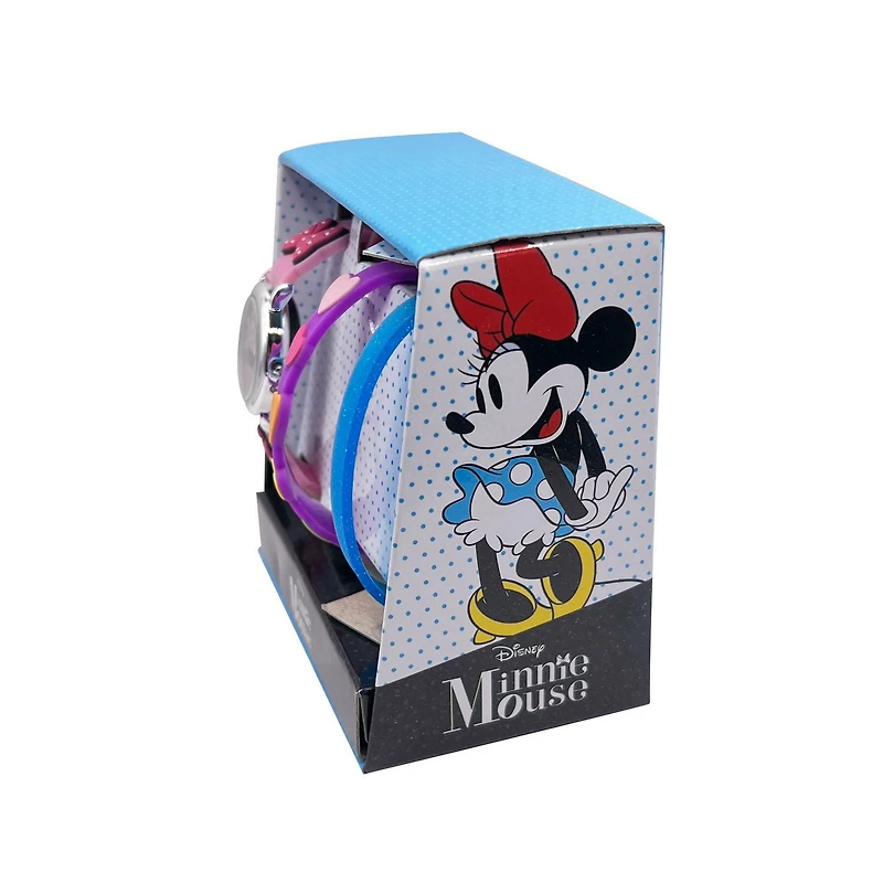 Minnie Mouse Kids Laser Rubber LCD Watch With Bracelet Set