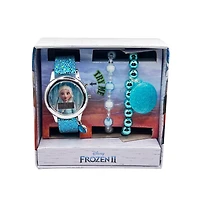 Ensemble de montres ACL avec cadran clignotant et bracelet Reine des neiges 2 pour enfants